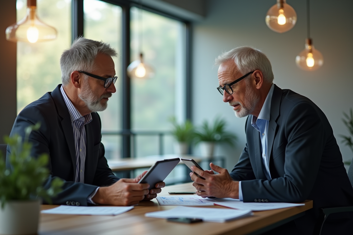 Conseiller financier discutant avec client sur planification retraite